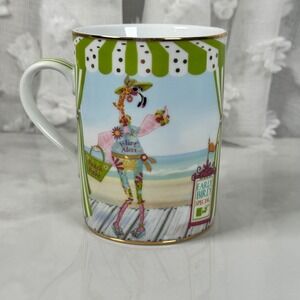 Cape Shore Fancy Flirty‎ Flamingo Double Sided Mug Coastal Beachy Funky Retired